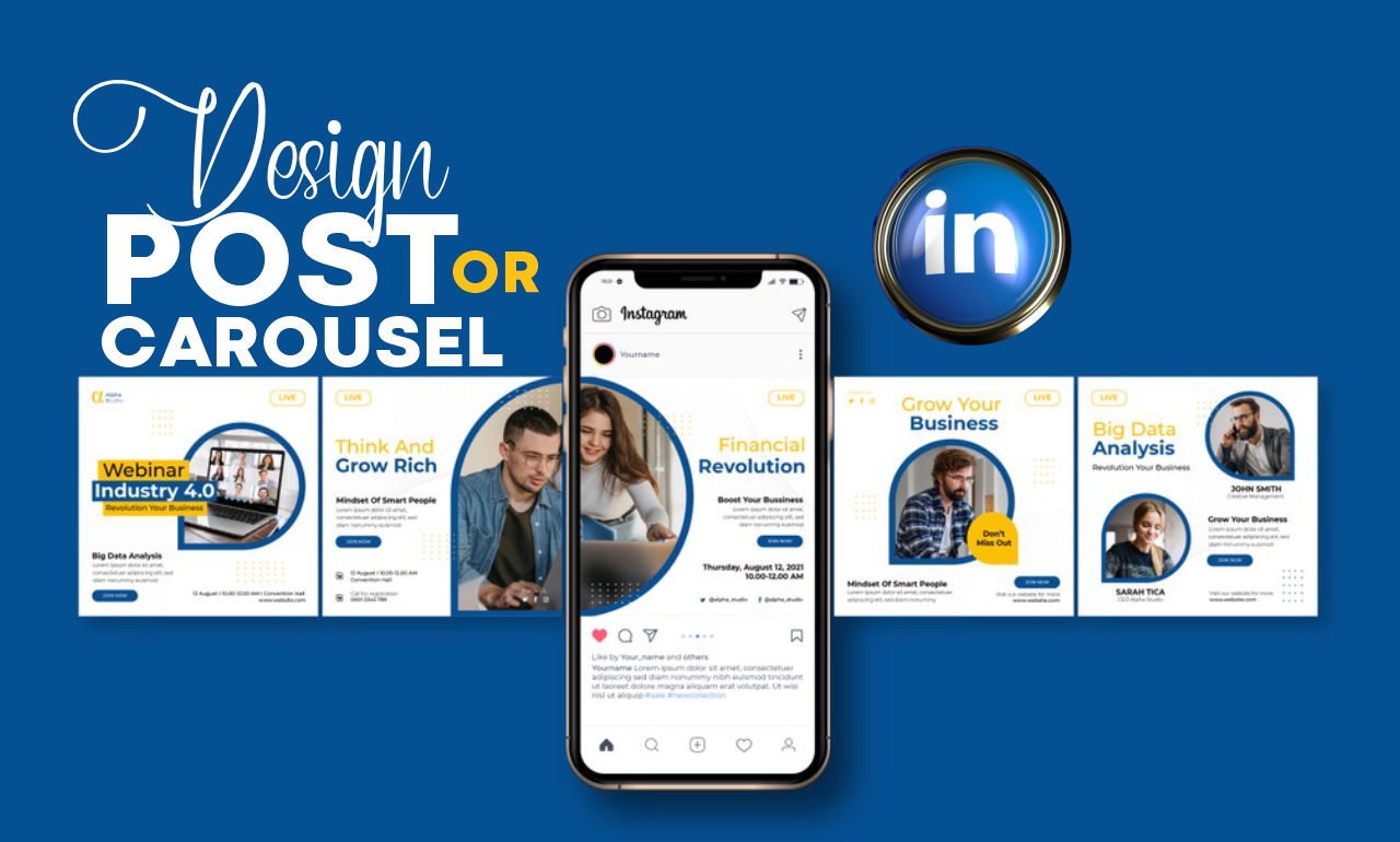 I will create the design for your LinkedIn post or carousel