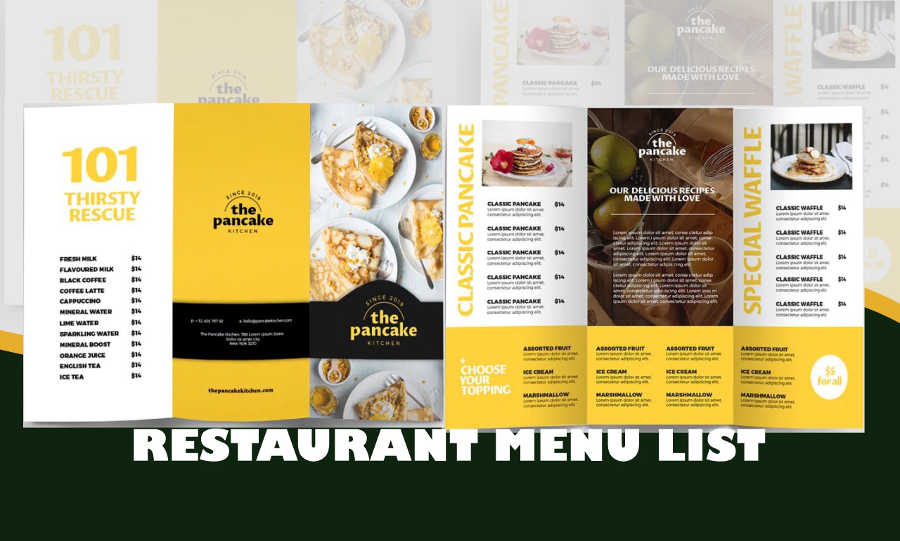 I will design digital menu board or list for restaurant and fast food