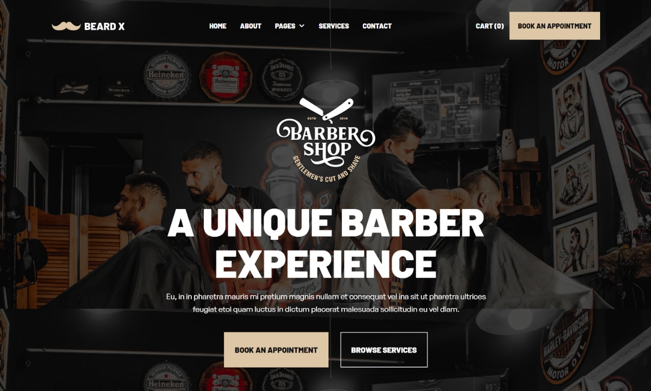 I will design professional barbershop website and online store